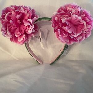 Disney Epcot Flower and Garden Mickey/Minnie Ears Pink Floral Headband NWT